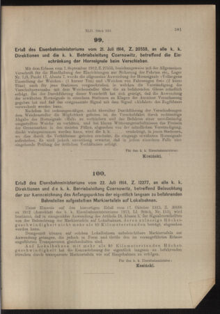 Verordnungs- und Anzeige-Blatt der k.k. General-Direction der österr. Staatsbahnen 19140801 Seite: 5