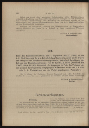 Verordnungs- und Anzeige-Blatt der k.k. General-Direction der österr. Staatsbahnen 19140912 Seite: 4