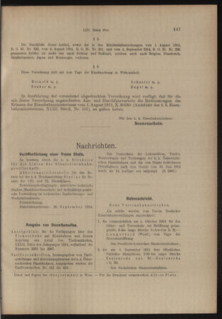 Verordnungs- und Anzeige-Blatt der k.k. General-Direction der österr. Staatsbahnen 19140919 Seite: 3