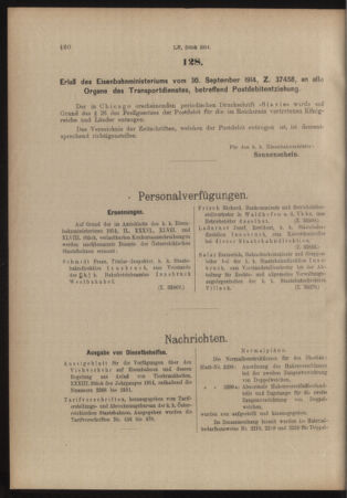 Verordnungs- und Anzeige-Blatt der k.k. General-Direction der österr. Staatsbahnen 19141003 Seite: 2