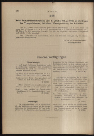 Verordnungs- und Anzeige-Blatt der k.k. General-Direction der österr. Staatsbahnen 19141024 Seite: 6