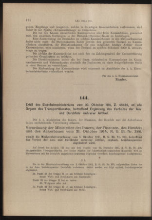 Verordnungs- und Anzeige-Blatt der k.k. General-Direction der österr. Staatsbahnen 19141031 Seite: 2