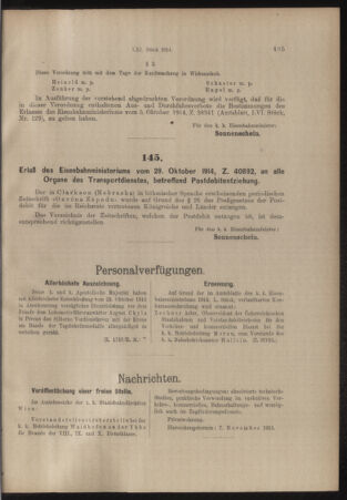 Verordnungs- und Anzeige-Blatt der k.k. General-Direction der österr. Staatsbahnen 19141031 Seite: 3