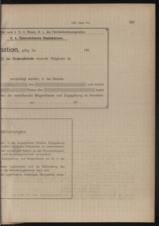 Verordnungs- und Anzeige-Blatt der k.k. General-Direction der österr. Staatsbahnen 19141128 Seite: 11