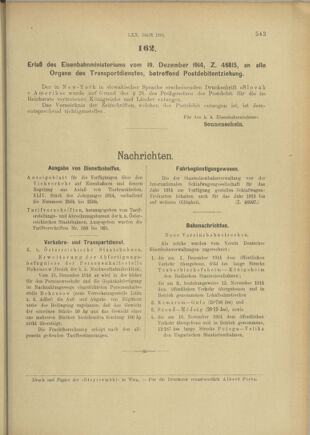 Verordnungs- und Anzeige-Blatt der k.k. General-Direction der österr. Staatsbahnen 19141224 Seite: 13