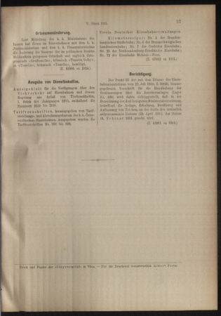 Verordnungs- und Anzeige-Blatt der k.k. General-Direction der österr. Staatsbahnen 19150116 Seite: 5