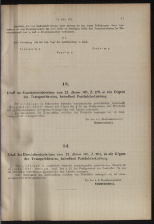 Verordnungs- und Anzeige-Blatt der k.k. General-Direction der österr. Staatsbahnen 19150130 Seite: 3