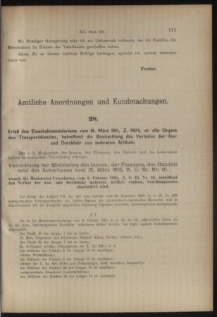 Verordnungs- und Anzeige-Blatt der k.k. General-Direction der österr. Staatsbahnen 19150320 Seite: 3