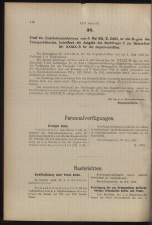 Verordnungs- und Anzeige-Blatt der k.k. General-Direction der österr. Staatsbahnen 19150508 Seite: 2