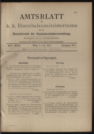 Verordnungs- und Anzeige-Blatt der k.k. General-Direction der österr. Staatsbahnen