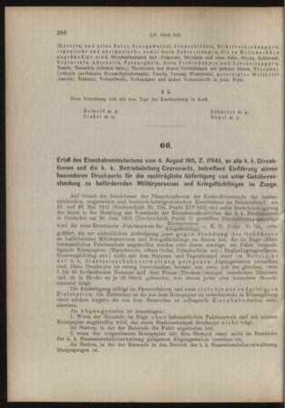 Verordnungs- und Anzeige-Blatt der k.k. General-Direction der österr. Staatsbahnen 19150807 Seite: 4