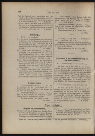 Verordnungs- und Anzeige-Blatt der k.k. General-Direction der österr. Staatsbahnen 19150814 Seite: 10