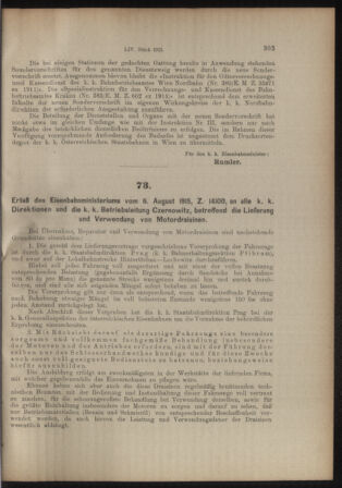 Verordnungs- und Anzeige-Blatt der k.k. General-Direction der österr. Staatsbahnen 19150814 Seite: 7