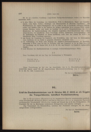 Verordnungs- und Anzeige-Blatt der k.k. General-Direction der österr. Staatsbahnen 19151023 Seite: 2