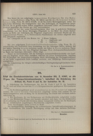 Verordnungs- und Anzeige-Blatt der k.k. General-Direction der österr. Staatsbahnen 19151113 Seite: 11