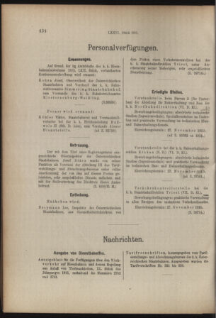 Verordnungs- und Anzeige-Blatt der k.k. General-Direction der österr. Staatsbahnen 19151113 Seite: 12