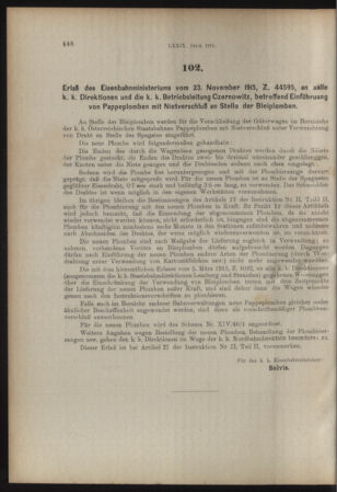 Verordnungs- und Anzeige-Blatt der k.k. General-Direction der österr. Staatsbahnen 19151127 Seite: 2