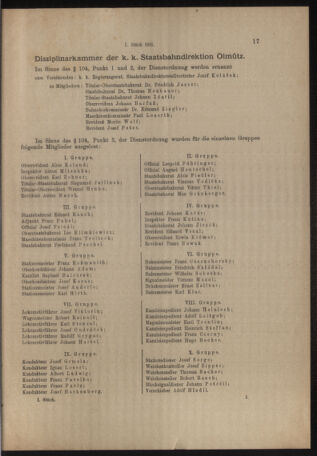 Verordnungs- und Anzeige-Blatt der k.k. General-Direction der österr. Staatsbahnen 19160105 Seite: 17