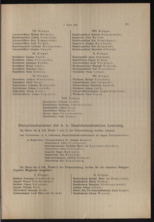 Verordnungs- und Anzeige-Blatt der k.k. General-Direction der österr. Staatsbahnen 19160105 Seite: 19