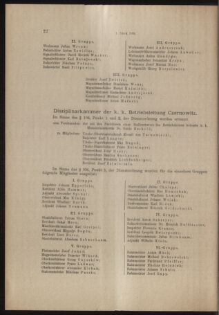 Verordnungs- und Anzeige-Blatt der k.k. General-Direction der österr. Staatsbahnen 19160105 Seite: 22