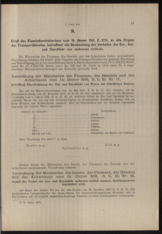 Verordnungs- und Anzeige-Blatt der k.k. General-Direction der österr. Staatsbahnen 19160122 Seite: 7