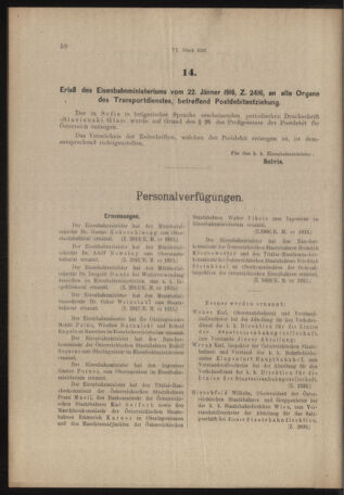 Verordnungs- und Anzeige-Blatt der k.k. General-Direction der österr. Staatsbahnen 19160129 Seite: 2