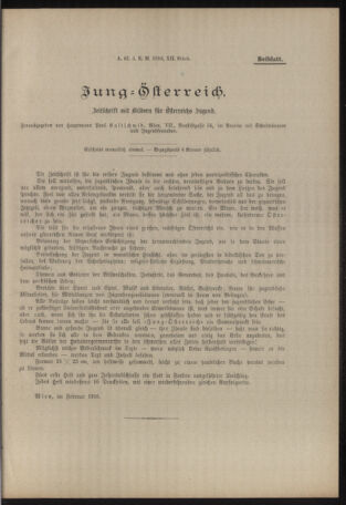 Verordnungs- und Anzeige-Blatt der k.k. General-Direction der österr. Staatsbahnen 19160219 Seite: 11