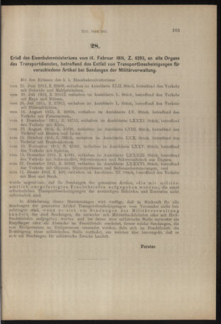 Verordnungs- und Anzeige-Blatt der k.k. General-Direction der österr. Staatsbahnen 19160226 Seite: 7