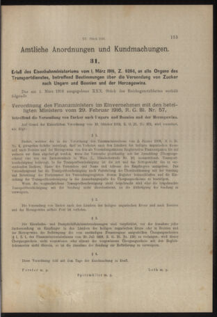 Verordnungs- und Anzeige-Blatt der k.k. General-Direction der österr. Staatsbahnen 19160304 Seite: 3