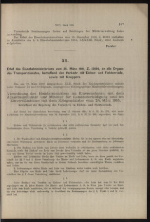 Verordnungs- und Anzeige-Blatt der k.k. General-Direction der österr. Staatsbahnen 19160401 Seite: 5