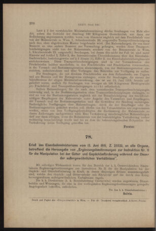 Verordnungs- und Anzeige-Blatt der k.k. General-Direction der österr. Staatsbahnen 19160615 Seite: 4