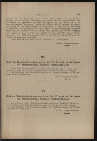 Verordnungs- und Anzeige-Blatt der k.k. General-Direction der österr. Staatsbahnen 19160722 Seite: 5