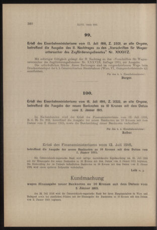 Verordnungs- und Anzeige-Blatt der k.k. General-Direction der österr. Staatsbahnen 19160722 Seite: 6