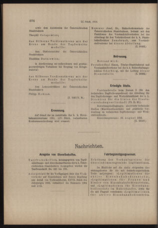 Verordnungs- und Anzeige-Blatt der k.k. General-Direction der österr. Staatsbahnen 19160805 Seite: 14