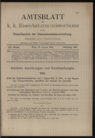 Verordnungs- und Anzeige-Blatt der k.k. General-Direction der österr. Staatsbahnen 19160805 Seite: 17