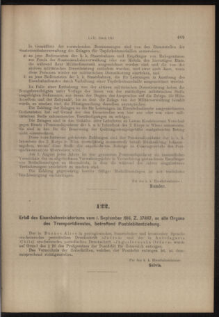 Verordnungs- und Anzeige-Blatt der k.k. General-Direction der österr. Staatsbahnen 19160909 Seite: 7