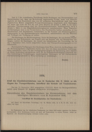 Verordnungs- und Anzeige-Blatt der k.k. General-Direction der österr. Staatsbahnen 19160916 Seite: 5