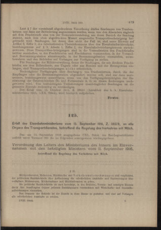 Verordnungs- und Anzeige-Blatt der k.k. General-Direction der österr. Staatsbahnen 19160916 Seite: 9