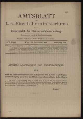 Verordnungs- und Anzeige-Blatt der k.k. General-Direction der österr. Staatsbahnen