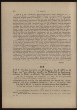 Verordnungs- und Anzeige-Blatt der k.k. General-Direction der österr. Staatsbahnen 19160927 Seite: 6