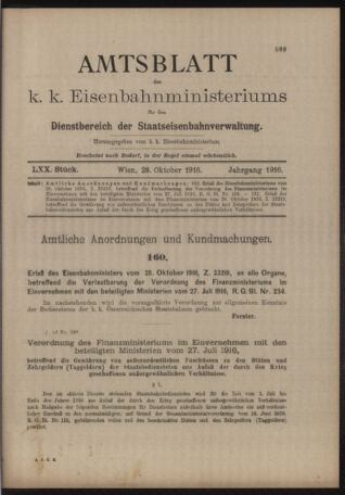 Verordnungs- und Anzeige-Blatt der k.k. General-Direction der österr. Staatsbahnen 19161028 Seite: 15