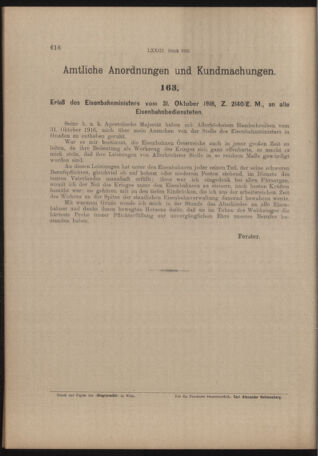 Verordnungs- und Anzeige-Blatt der k.k. General-Direction der österr. Staatsbahnen 19161102 Seite: 2