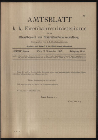 Verordnungs- und Anzeige-Blatt der k.k. General-Direction der österr. Staatsbahnen 19161102 Seite: 3