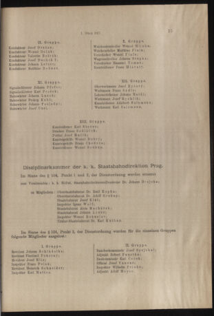 Verordnungs- und Anzeige-Blatt der k.k. General-Direction der österr. Staatsbahnen 19170105 Seite: 15