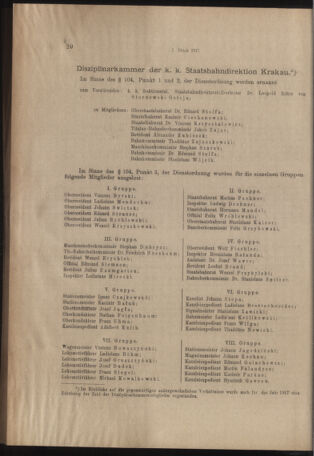 Verordnungs- und Anzeige-Blatt der k.k. General-Direction der österr. Staatsbahnen 19170105 Seite: 20