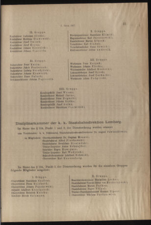 Verordnungs- und Anzeige-Blatt der k.k. General-Direction der österr. Staatsbahnen 19170105 Seite: 21