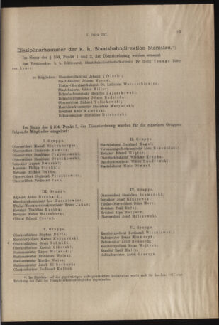 Verordnungs- und Anzeige-Blatt der k.k. General-Direction der österr. Staatsbahnen 19170105 Seite: 23