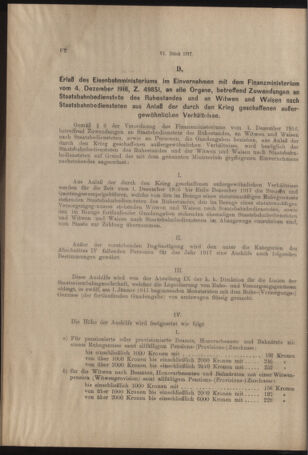 Verordnungs- und Anzeige-Blatt der k.k. General-Direction der österr. Staatsbahnen 19170120 Seite: 12