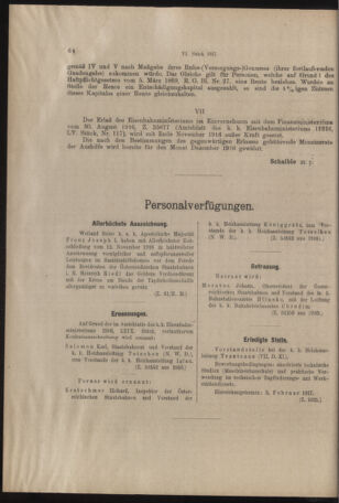 Verordnungs- und Anzeige-Blatt der k.k. General-Direction der österr. Staatsbahnen 19170120 Seite: 14