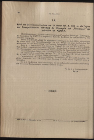 Verordnungs- und Anzeige-Blatt der k.k. General-Direction der österr. Staatsbahnen 19170123 Seite: 2